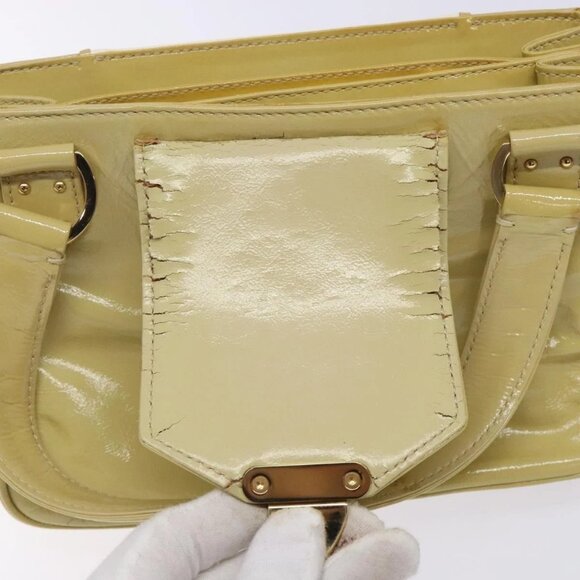 LOUIS VUITTON Cruise Line Sac Bicolor Hand Bag Enamel Yellow M92547 Auth BA4124 - Picture 10 of 16